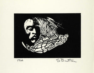 1967 Woodcut Sylvester Britton African American Artist Chicago Art XAA2