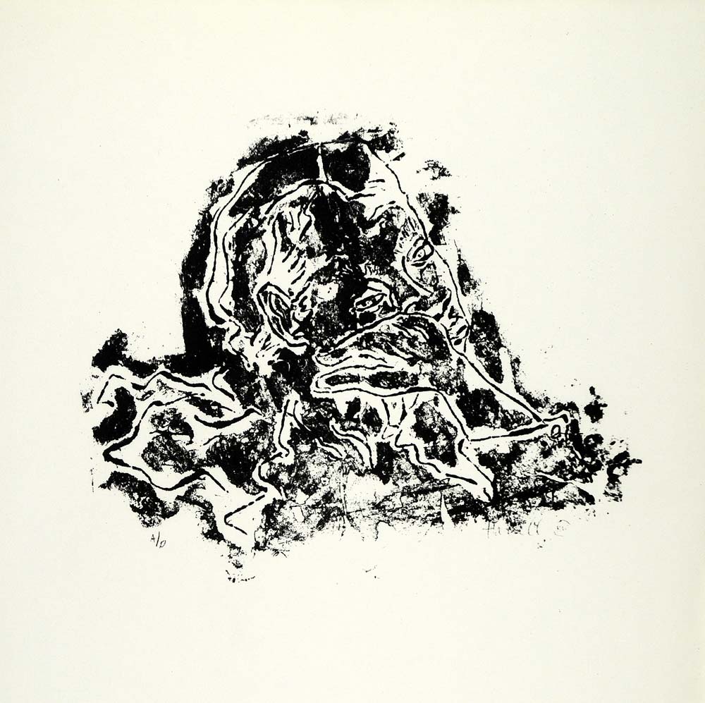 1967 Print Hugh Harrel African American Baltimore Artist Abstract Artwork XAA2