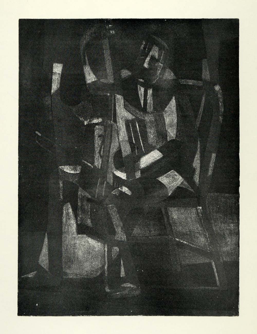 1967 Print Billy Rene Portrait African American Abstract Artist John Riddle XAA2