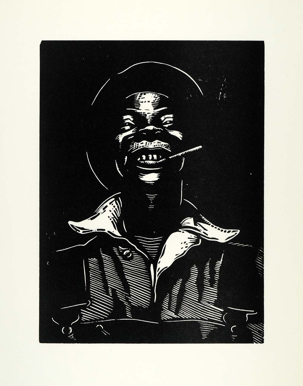 1967 Linocut African American Artist William E. Smith Black Americana XAA2