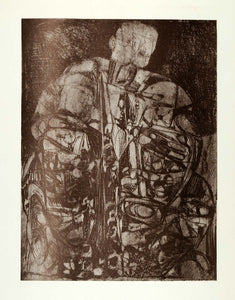 1967 Duotone Print African American Artist Sylvia Snowden Mountain Man XAA2