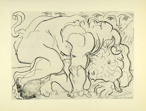 1956 Print Pablo Picasso Dying Minotaur Mythological Beast Abstract Art Vollard