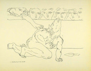 1956 Print Pablo Picasso Dying Minotaur Arena Mythical Beast Mythological Art