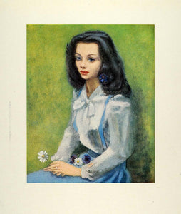 1945 Print Woman Janet Portrait Alabama Southern Belle Lily Cushing Oil Art XAA5