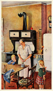 1945 Print Something Good Grandmother Children Cooking Richard Munsell Art XAA5