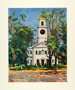 1945 Print New England Church Vermont Religious Bernard Lamotte Oil XAA5