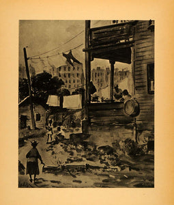1945 Print Frog Lane the Oranges New Jersey Black Americana Henry Gasser XAA5