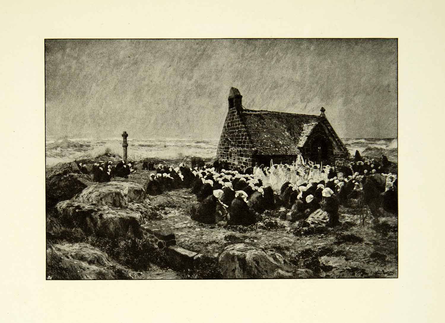 1909 Print Hans Von Bartels Pardon Brittany Europe Art Pilgrimage Ceremony XAAA3