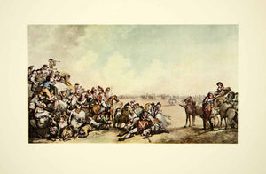 1952 Offset Lithograph English Review Thomas Rowlandson Horse Fight XAAA5