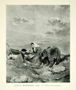 1923 Print Sir William Orpen Art Portrait Brown Bear Hungarians Animal XAAA8