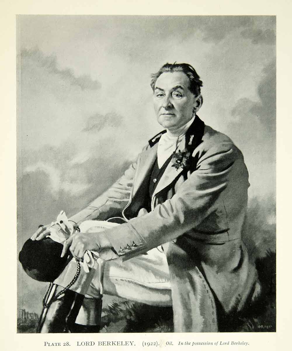 1923 Print Sir William Orpen Realism Art Lord Berkeley Equestrian Fashion XAAA8