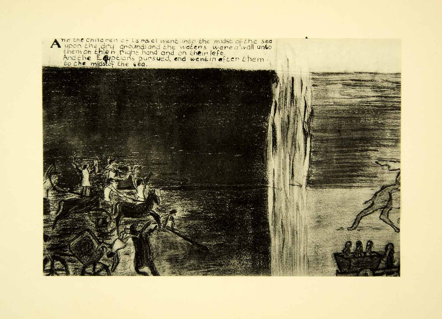 1931 Collotype Egyptian Israelite Moses Red Sea Joan Manning-Sanders Art XAAA9