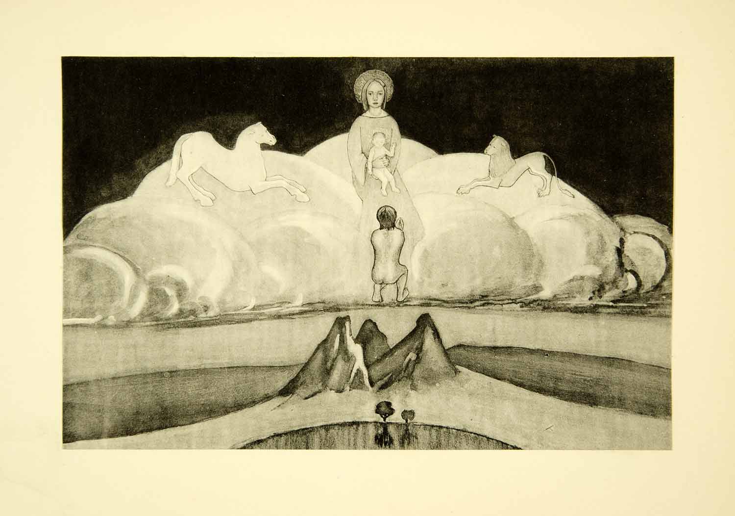 1931 Collotype Joan Manning-Sanders Glorification Christ Nude Virgin XAAA9