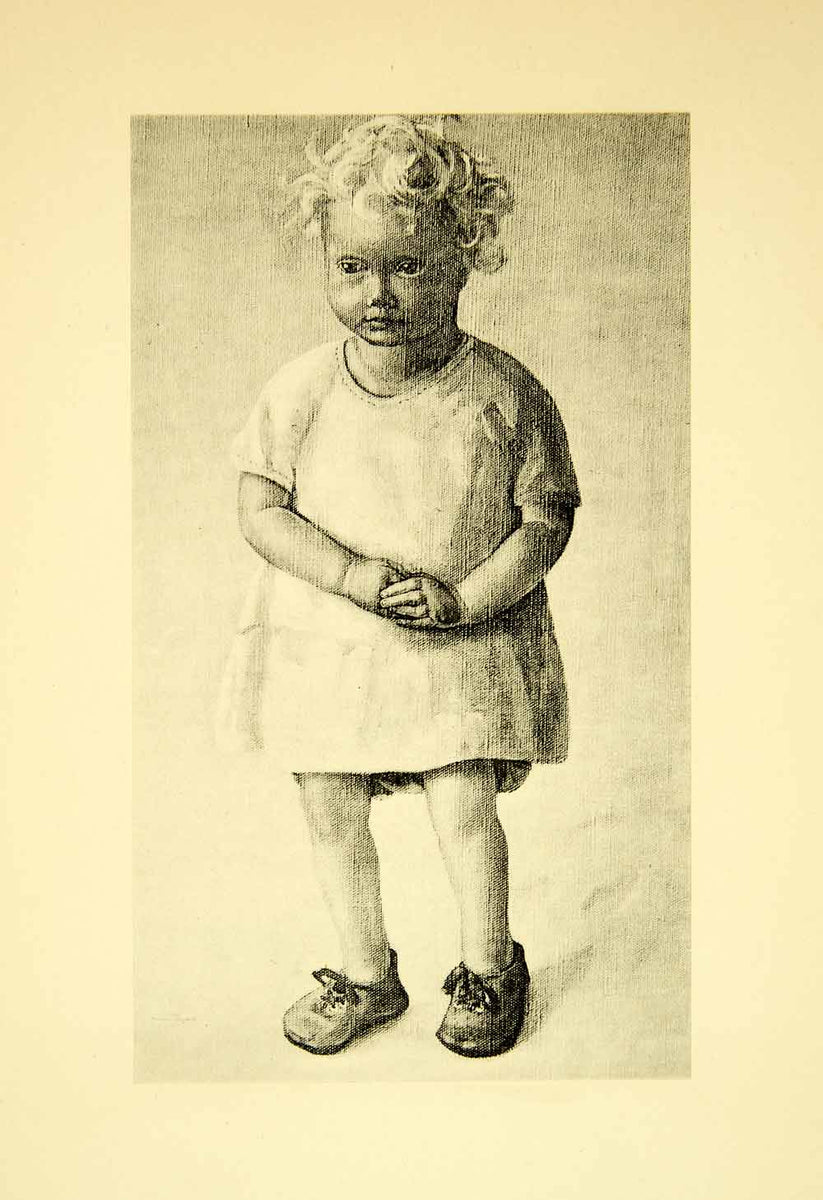 1931 Collotype Joan ManningSanders Baby Portrait Child Infant Blond S
