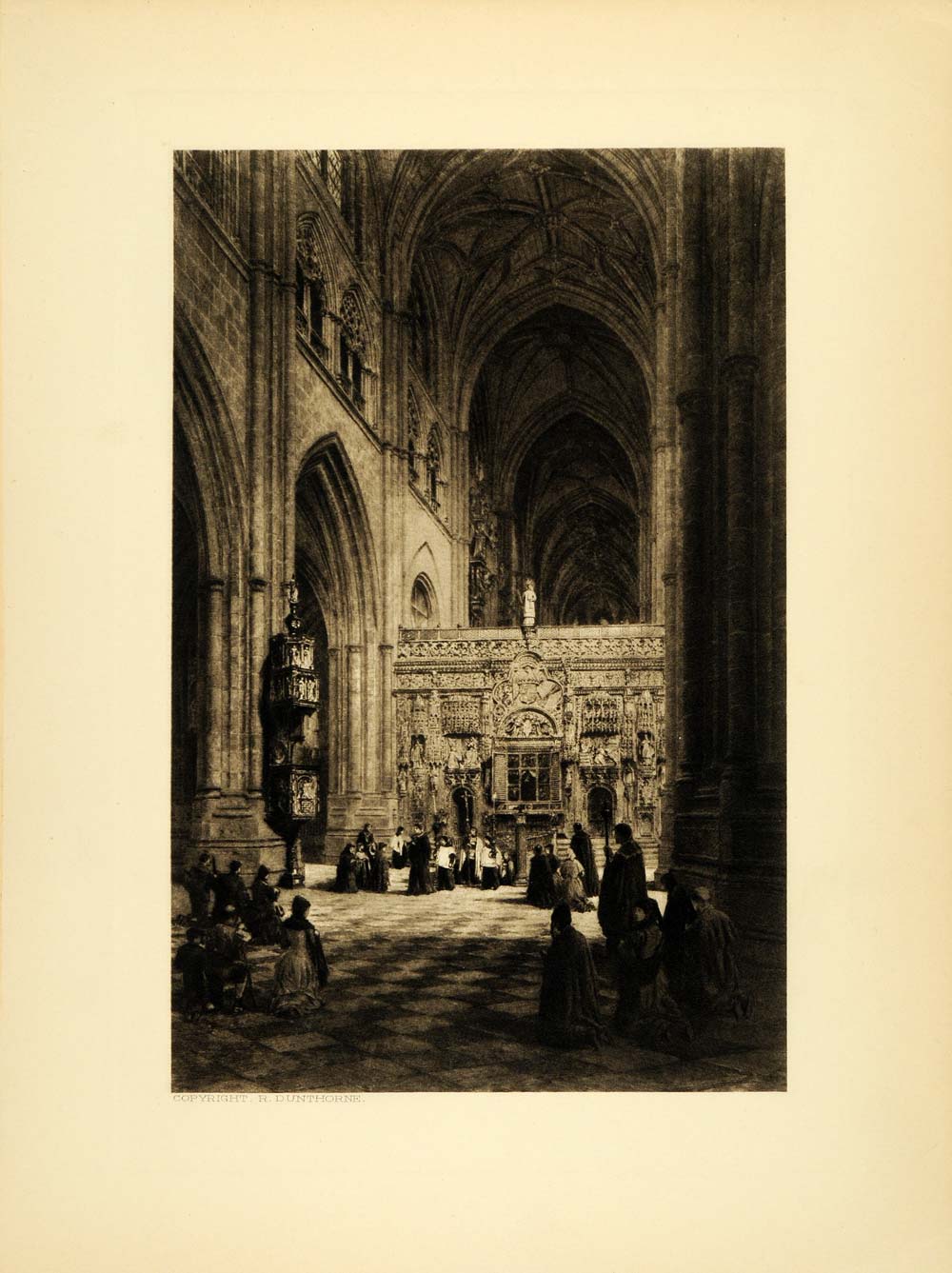 1905 Photogravure Palencia Trascoro Cathedral Spain Religious Architecture XAB2