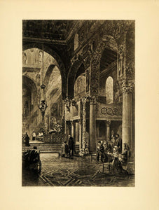 1905 Photogravure Palatine Chapel Palermo Aachen Medieval Germany XAB2