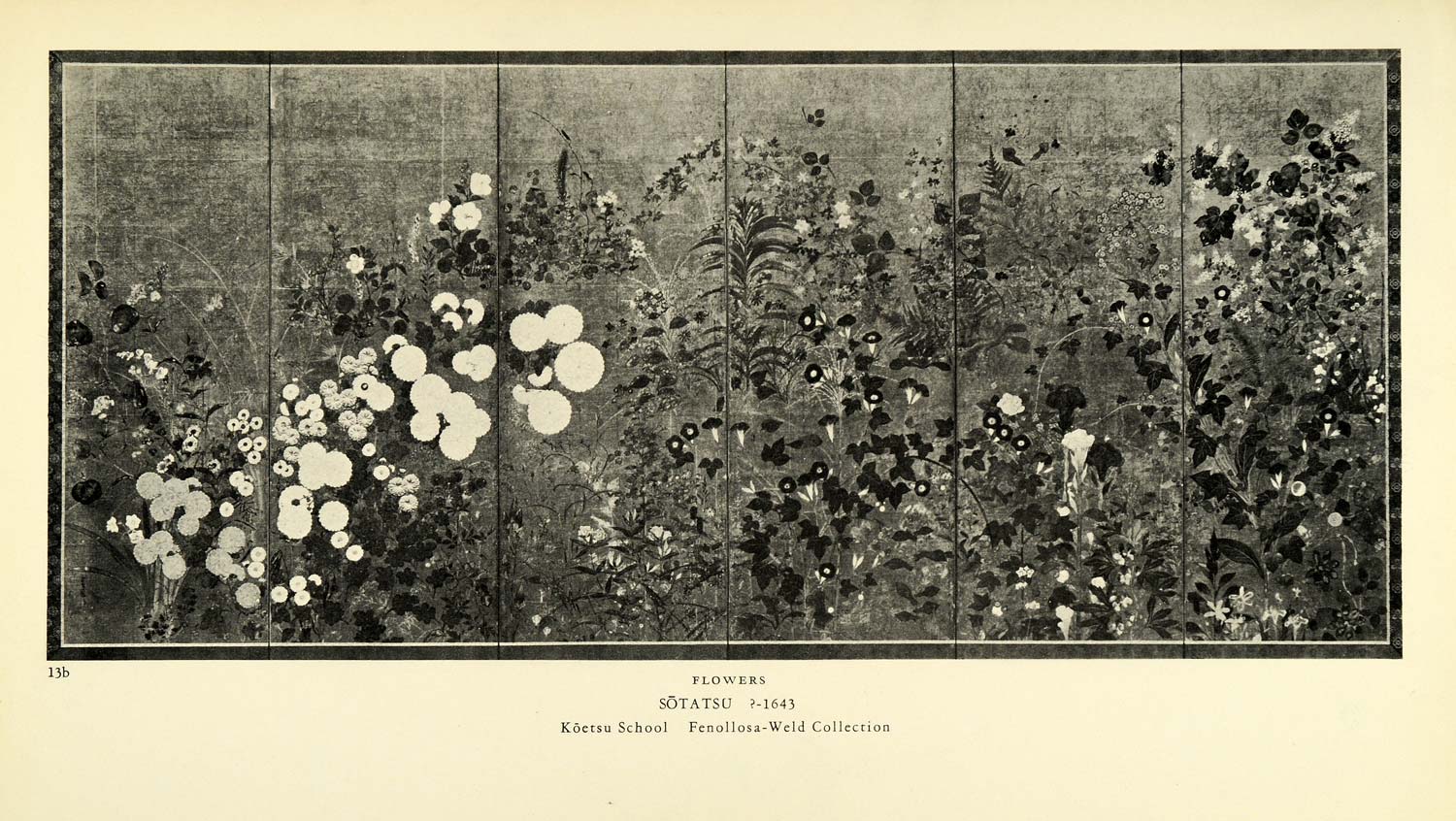 1935 Print Flowers Sotatsu Koetsu Botanical Plant Garden Japanese