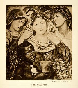 1915 Rotogravure Dante Gabriel Rossetti Beloved Virgin Mary Child Women XABA2