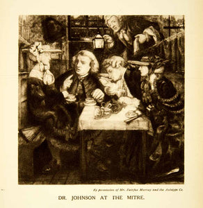 1915 Rotogravure Dante Gabriel Rossetti Dr Johnson Mitre Drinks Caricature XABA2