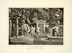 1899 Print Visit Aeculapius Nude Women Edward Poynter Art Greek God Venus XABA4