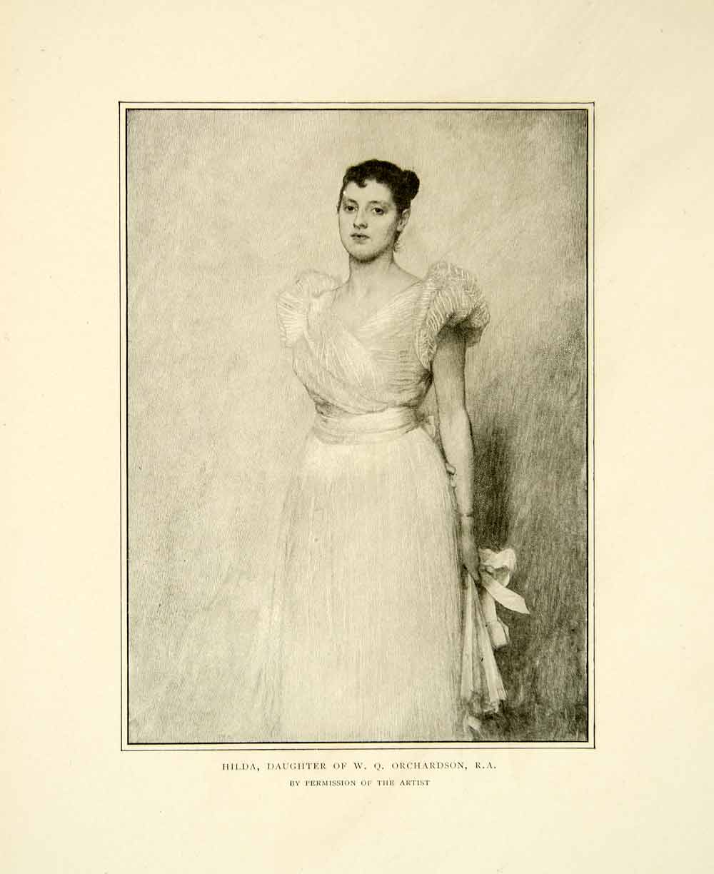 1899 Print Hilda Portrait Daughter William Quiller Orchardson Victorian XABA4
