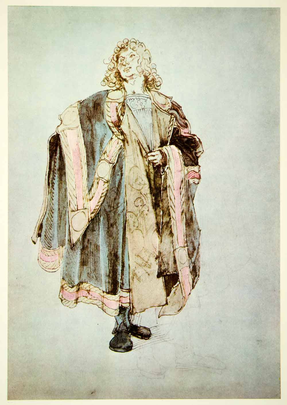 1954 Rotogravure Albrecht Durer Courtly Garb Costume Fashion Textile Model XABA5