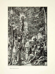 1901 Print Crucifixion Jesus Cross Death Religion Biblical Albrect XABA6