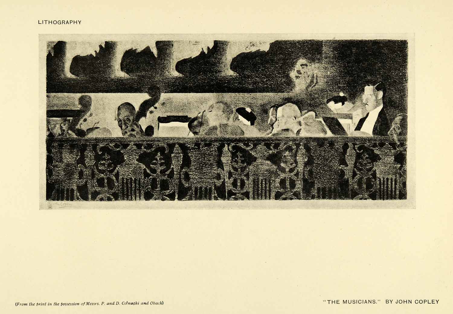 1917 Print John Copley Art Musicians Orchestra Musical Instruments XAC8
