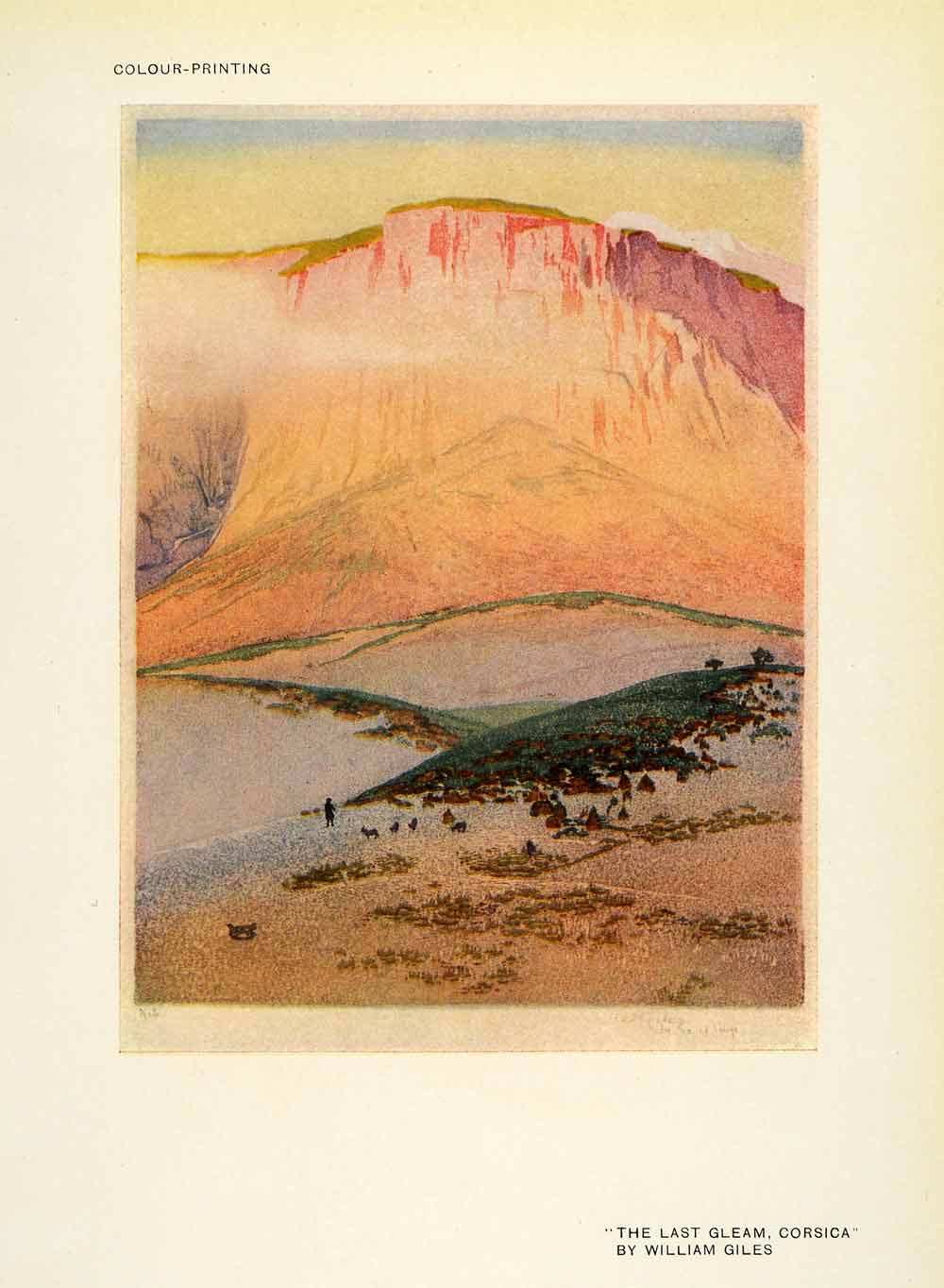 1917 Print William Gilies Art Corsica Landscape French Island Natural XAC8