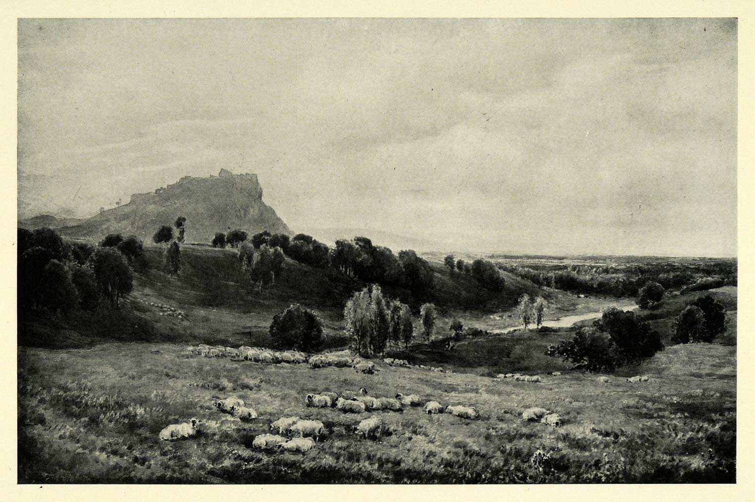 1919 Print Beeston Castle Cheshire England Landscape Thomas Collier Art XAC9
