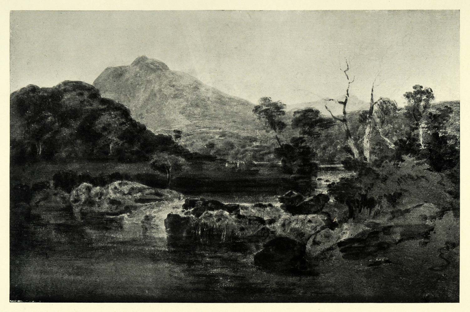 1919 Print Mountain Stream Landscape Joseph Mallord William Turner Art XAC9