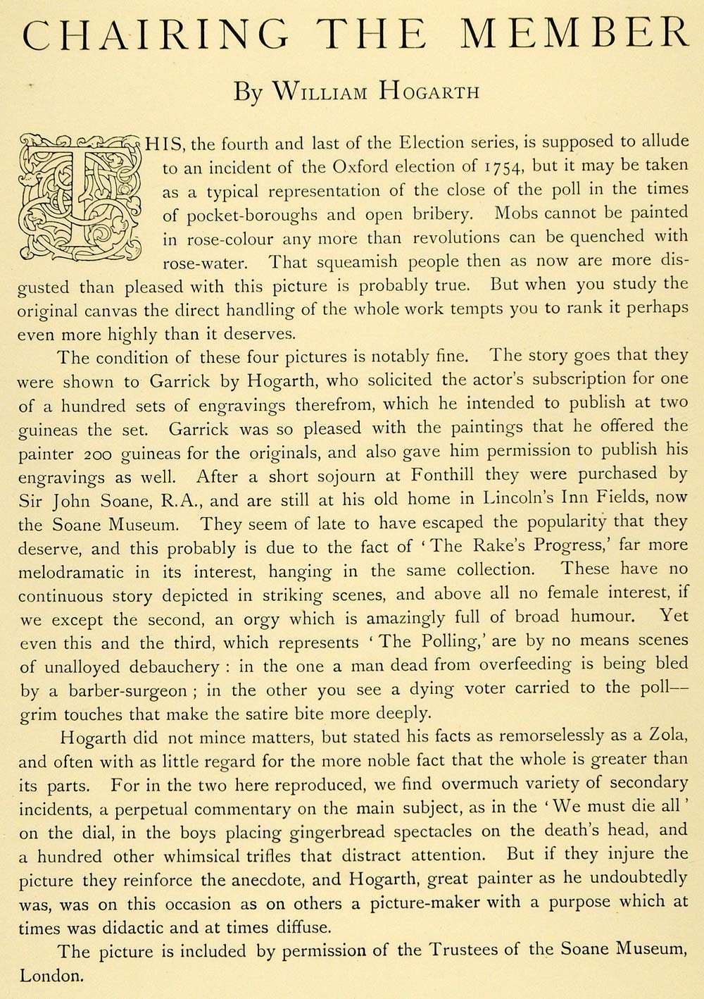 1897 Print Chairing Member William Hogarth Pig Hog Fight Mob Oxford XAD4