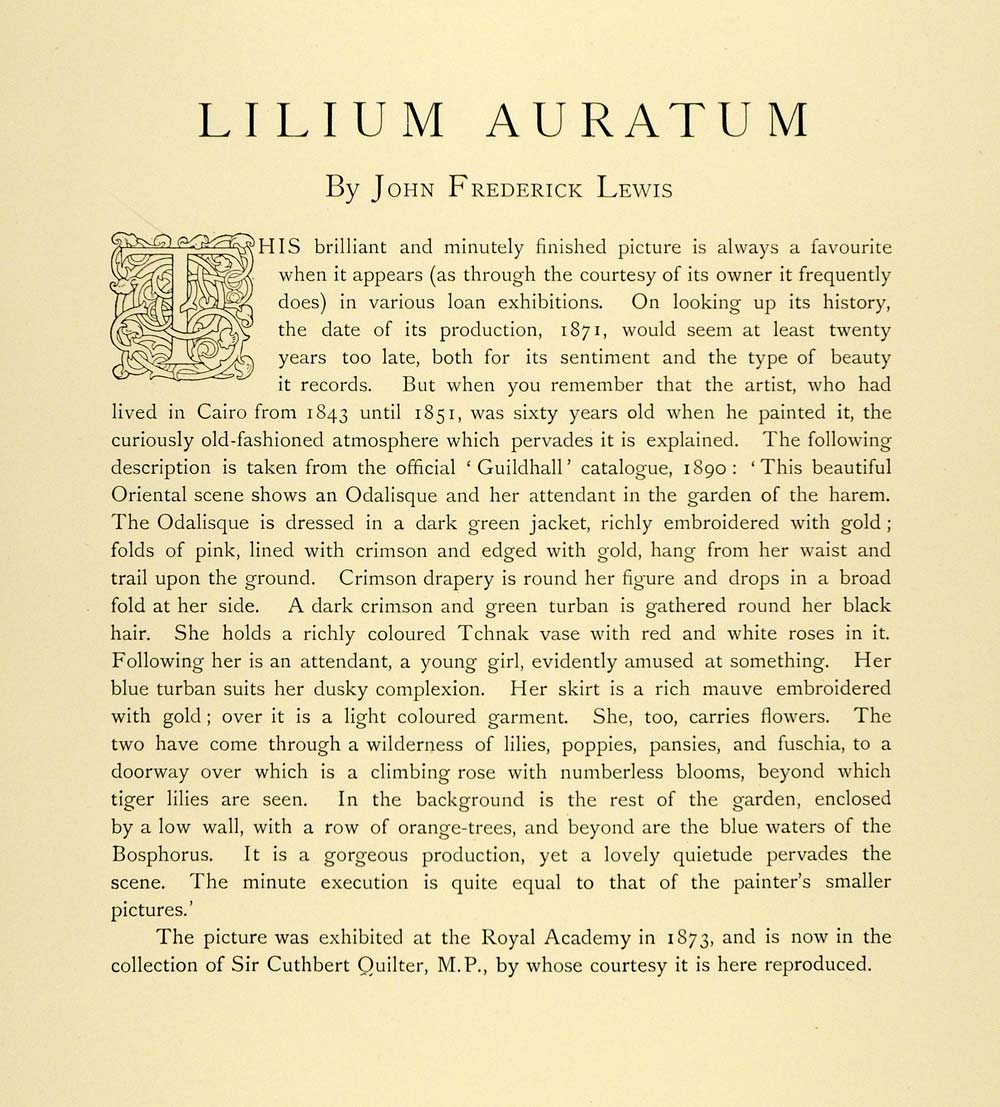 1898 Print Lilium Auratum Mountain Lily Japan Costume Women John Frederick XAD4