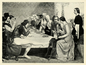 1898 Print Isabella Tale Legend Lorenzo Costume Fashion Table Dine John XAD4