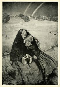 1898 Print Blind Girl Countryside Pasture England Portrait John Everett XAD4