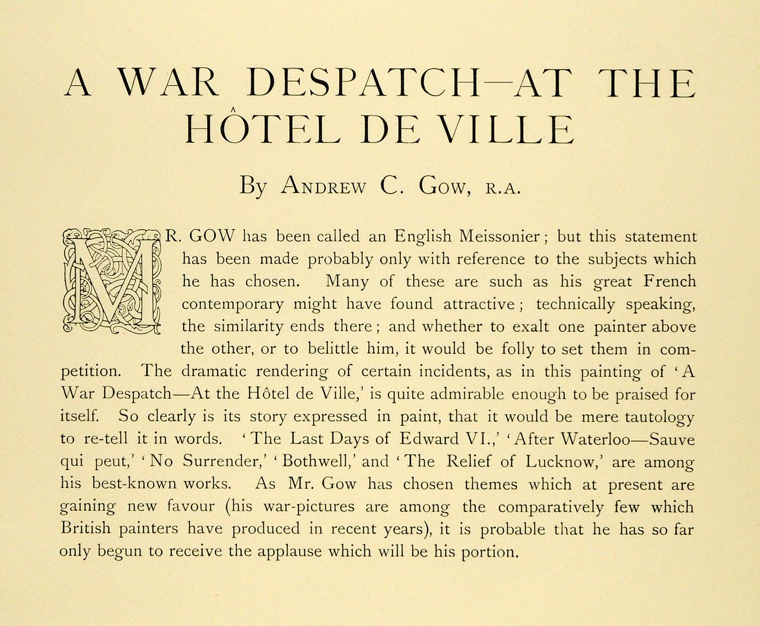 1898 Print War Despatch Hotel de Ville Historic Landmark Uniform Men Andrew XAD4
