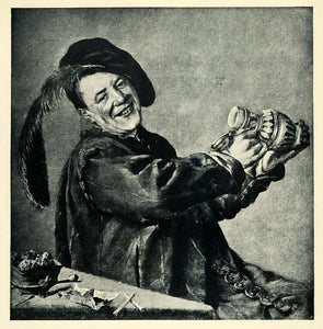 1905 Print Merry Man Portrait Feather Cap Pottery Judith Leyster Painter XAD9