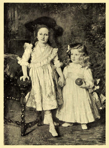 1905 Print Portrait May Children Girls Fashion Amsterdam Therese Schwartze XAD9