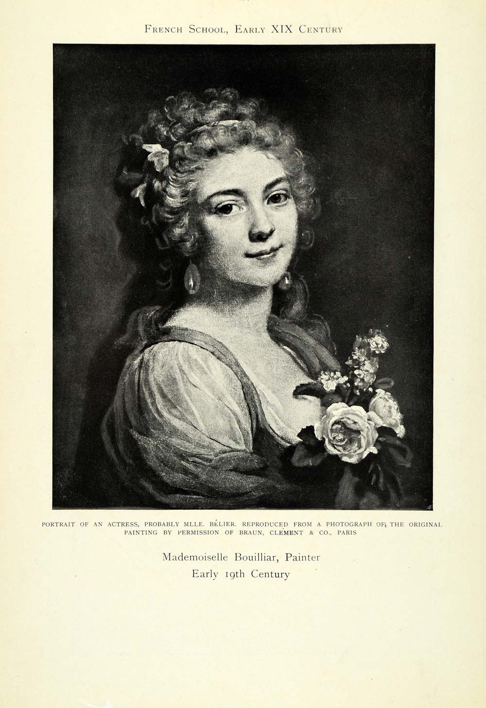 1905 Print French Actress Belier Portrait Bouilliar Art Female Painter XAD9