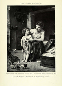 1905 Print Elizabeth Gardner Art Maternal Love Mother Daughter Child XAD9