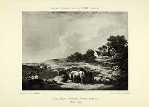 1905 Print Maria Catharina Prestel Art Gypsies Horses Sheep Livestock XAD9