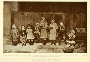 1905 Print Poor Peasant Children Singing Book Hymns Marie Seymour Lucas XAD9