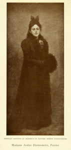 1905 Print Self Portrait Female Artist Painter Arsene Darmesteter Fur XAD9
