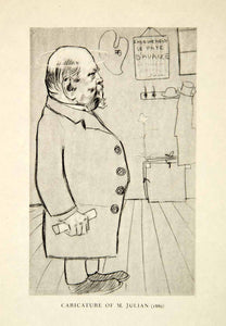 1931 Collotype Caricature Julian William Rothenstein Portrait Art Crude XADA8