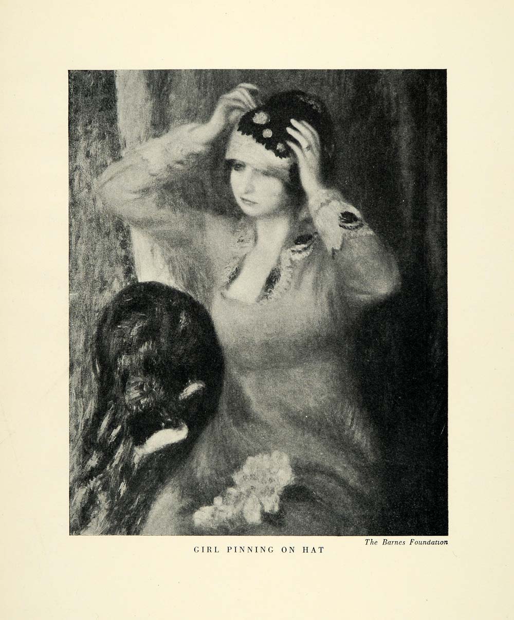 1923 Print American Artist William James Glackens Art Woman Hat Pinning XAE2