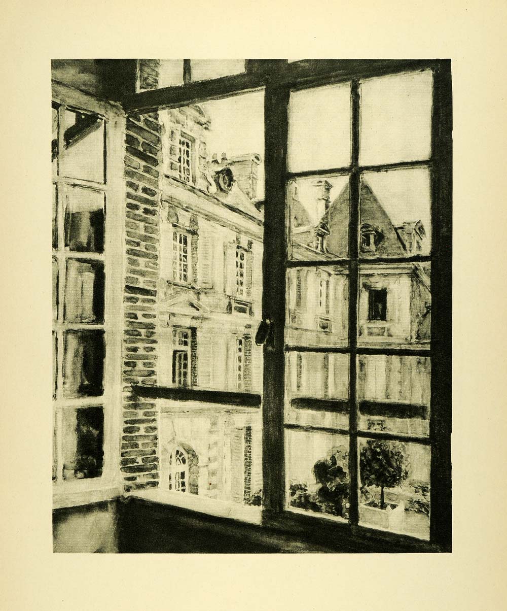 1920 Photogravure Open Window Chateau du Breau Robert Bliss Courtyard XAE6