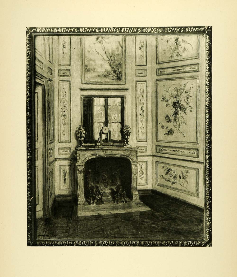 1920 Photogravure Boudoir Madame de Maintenon Palace Fontainebleau Louis XV XAE6
