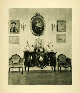 1920 Photogravure Paris Interior Vigee-Lebrun Watteau Boucher Rengence XAE6