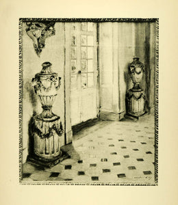1920 Photogravure Les Vases Chateau du Breau Louis XVI Ceramics Pottery XAE6