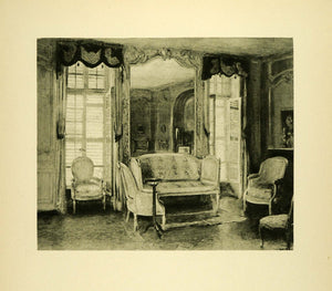 1920 Photogravure Canape Chateau du Breau Seine-et-Marne France Louis XIV XAE6